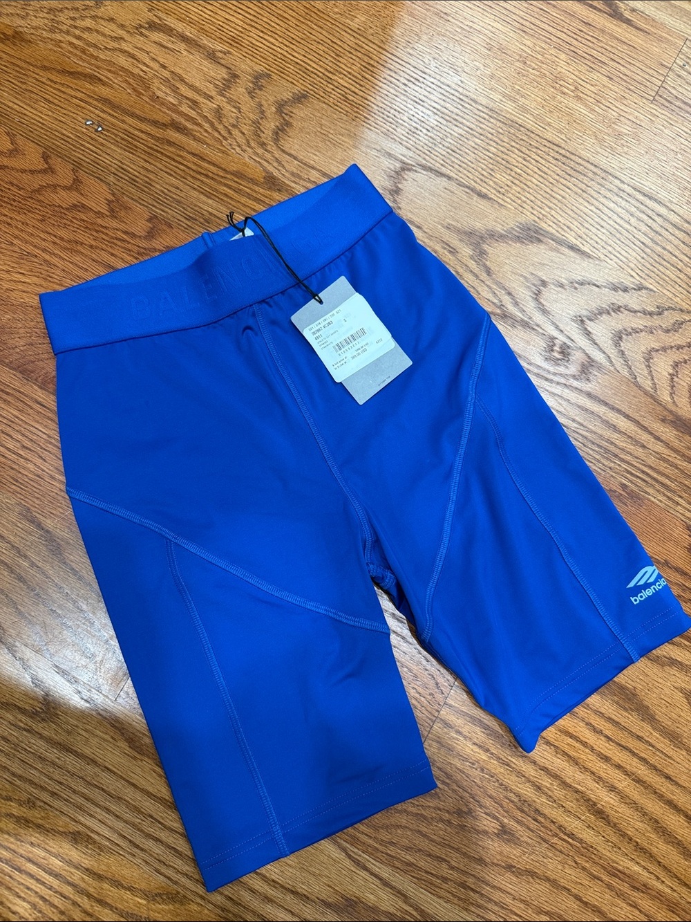 BALENCIAGA Blue Athletic Cut Bike Shorts Spandex